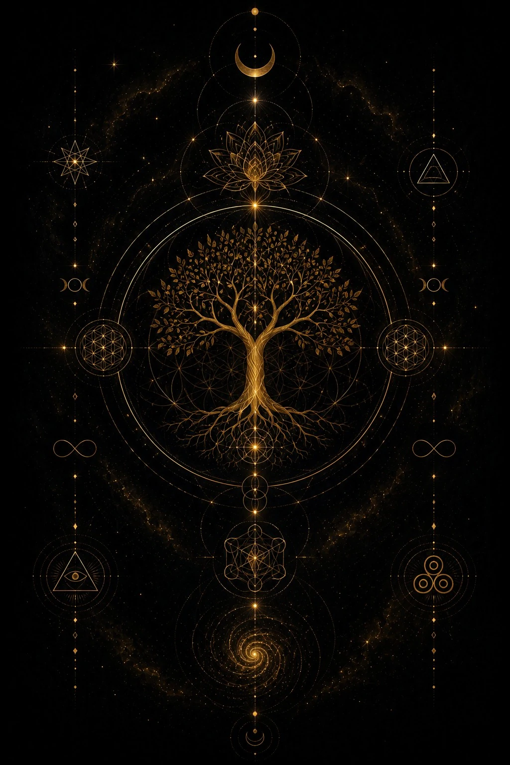 Arbre de vie doré Lenzoria